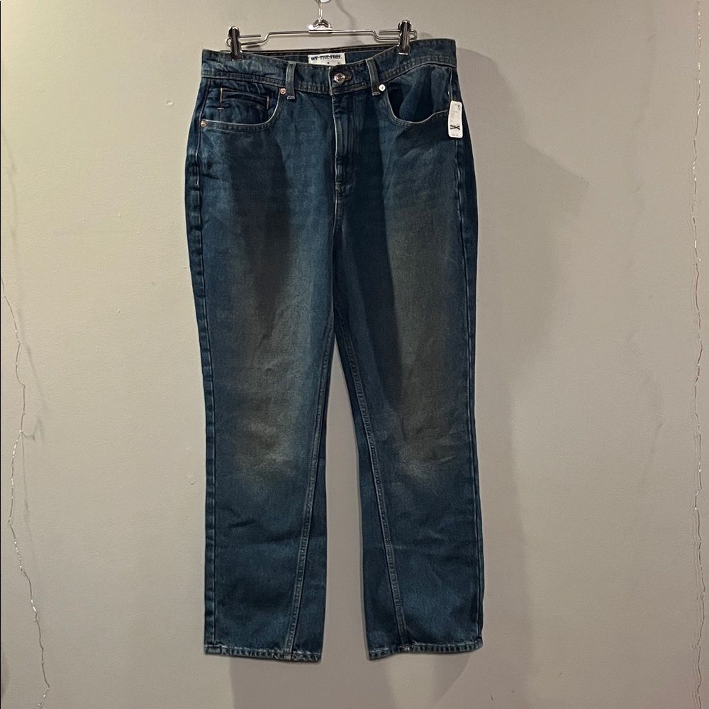 Free People Xena High Rise Slim Straight Jeans